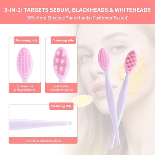 5-Piece Mini Exfoliating Brush Set: Silicone Facial Cleansing & Lip Scrub Brushes - görsel 12