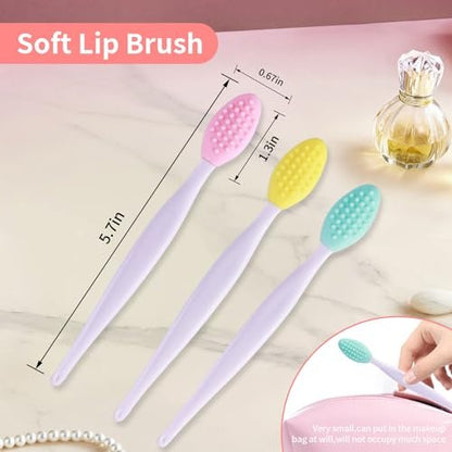 5-Piece Mini Exfoliating Brush Set: Silicone Facial Cleansing & Lip Scrub Brushes