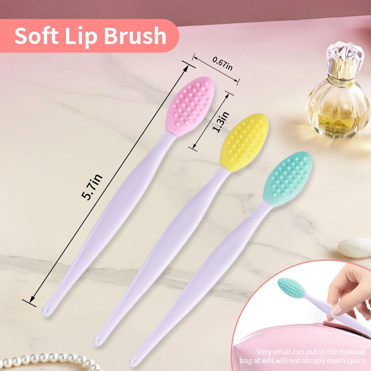 5-Piece Mini Exfoliating Brush Set: Silicone Facial Cleansing & Lip Scrub Brushes - görsel 13