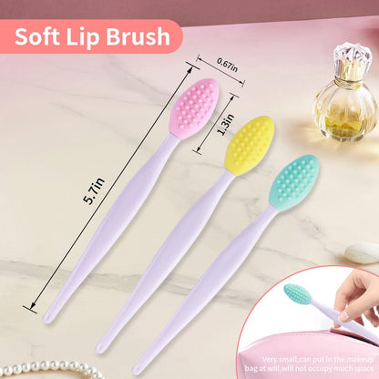 5-Piece Mini Exfoliating Brush Set: Silicone Facial Cleansing & Lip Scrub Brushes