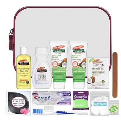 Convenience Kits International Women's 15 Pc Toiletry Kit with Palmer's Travel-Size Hair, Face & Body Products