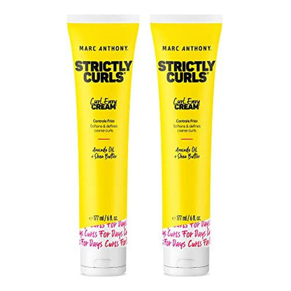 Marc Anthony Curl Cream with Shea Butter & Oils - Defines & Softens Curly & Wavy Hair, 6 Fl Oz (Pack of 2)