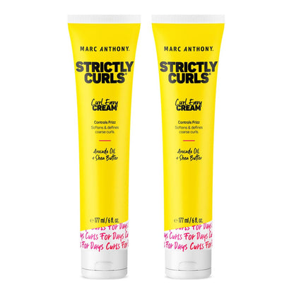 Marc Anthony Curl Cream with Shea Butter & Oils - Defines & Softens Curly & Wavy Hair, 6 Fl Oz (Pack of 2)