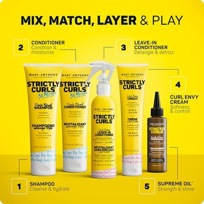 Marc Anthony Curl Cream with Shea Butter & Oils - Defines & Softens Curly & Wavy Hair, 6 Fl Oz (Pack of 2)