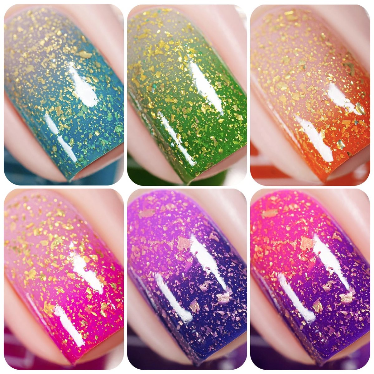 Vishine Color Changing Mood Nail Gel Polish Set - Temperature Reactive UV LED Varnish Chameleon Gel Nail Art 8ml (Set002, 6 Colors) - görsel 3