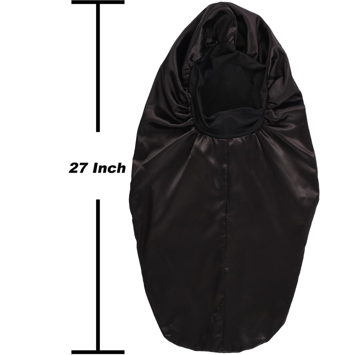 2 Pcs Satin Hair Bonnets for Women – Black Leopard Print, Soft Elastic Band, Large Sleeping Cap for Braids - görsel 3