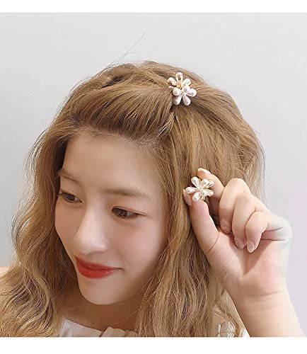 Mini Pearl Hair Barrettes for Women Girls - 10pcs Sweet Artificial Pearl Hair Clips, Flower Pins for Party Wedding Daily - görsel 11