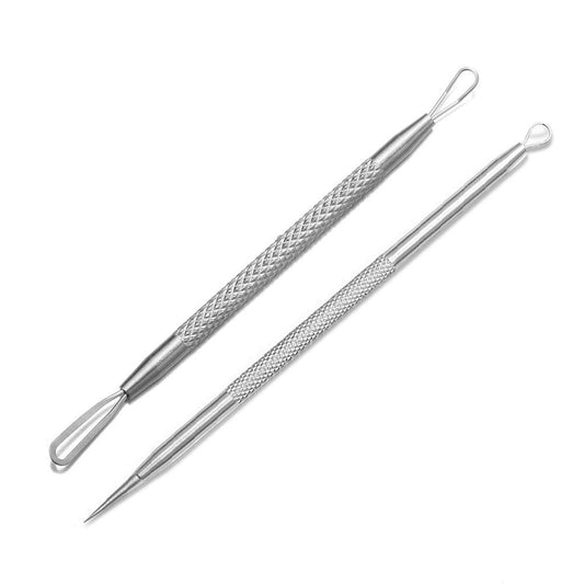 Professional Blackhead and Blemish Remover – Pimple Comedone Extraction Tool 2-in-1 – by La Chat (2 Pack, Stainless Steel)