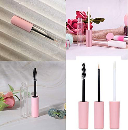 ICEYLI 10ml Empty Mascara Tube, Eyeliner Tube and Lip Gloss Tubes with Rubber Inserts and Funnels for DIY Cosmetics - 9 Piece Set