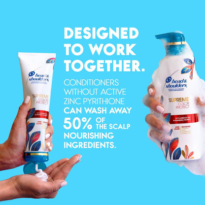 Head & Shoulders Supreme Color Protect Anti-Dandruff Shampoo and Conditioner Set, Sulfate-Free with Argan Oil and Manuka Honey, 11.8 fl oz & 9.4 fl oz Avelisse