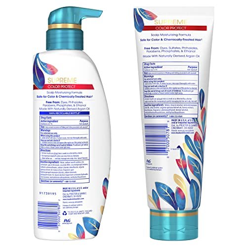 Head & Shoulders Supreme Color Protect Anti-Dandruff Shampoo and Conditioner Set, Sulfate-Free with Argan Oil and Manuka Honey, 11.8 fl oz & 9.4 fl oz Avelisse