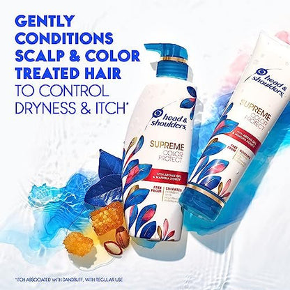 Head & Shoulders Supreme Color Protect Anti-Dandruff Shampoo and Conditioner Set, Sulfate-Free with Argan Oil and Manuka Honey, 11.8 fl oz & 9.4 fl oz Avelisse