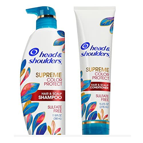 Head & Shoulders Supreme Color Protect Anti-Dandruff Shampoo and Conditioner Set, Sulfate-Free with Argan Oil and Manuka Honey, 11.8 fl oz & 9.4 fl oz Avelisse