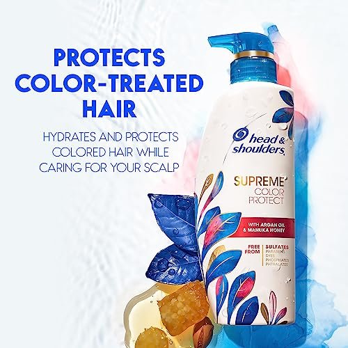 Head & Shoulders Supreme Color Protect Anti-Dandruff Shampoo and Conditioner Set, Sulfate-Free with Argan Oil and Manuka Honey, 11.8 fl oz & 9.4 fl oz Avelisse