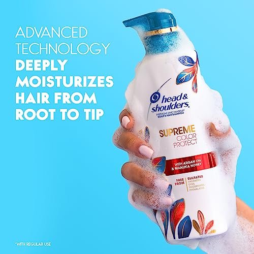 Head & Shoulders Supreme Color Protect Anti-Dandruff Shampoo and Conditioner Set, Sulfate-Free with Argan Oil and Manuka Honey, 11.8 fl oz & 9.4 fl oz Avelisse