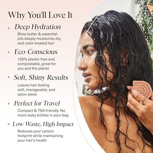 Kitsch Shea Butter Conditioner Bar – Hydrating Solid Hair Conditioner, Moisturizing & Frizz Control, Paraben-Free, 2.7 oz - görsel 6