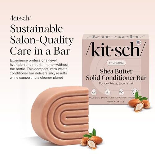 Kitsch Shea Butter Conditioner Bar – Hydrating Solid Hair Conditioner, Moisturizing & Frizz Control, Paraben-Free, 2.7 oz - görsel 4
