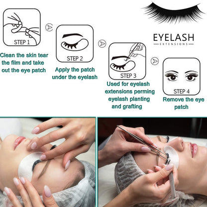 50 Pairs Under Eye Pads for Eyelash Extensions - Hydrogel Eye Mask Pads Lint-Free Beauty Tool (Pink)