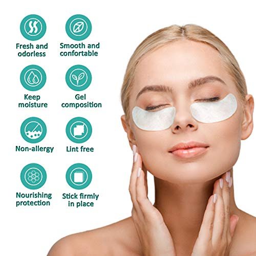 50 Pairs Under Eye Pads for Eyelash Extensions - Hydrogel Eye Mask Pads Lint-Free Beauty Tool (Pink) - görsel 14