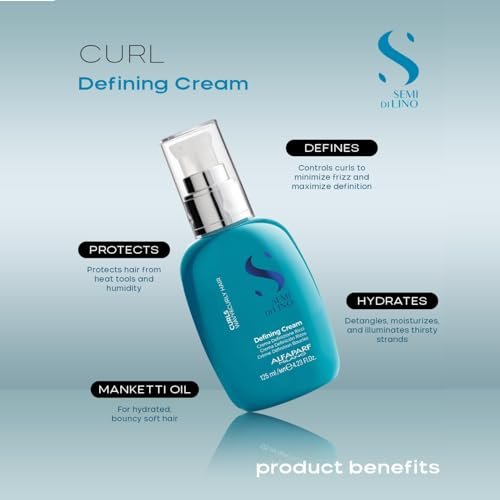 ALFAPARF MILANO Semi di Lino Curl Defining Cream - Lightweight Styling Lotion for Curly Hair - Defines, Hydrates, Separates, Nourishes, Conditions Curls - Reduces Frizz - Heat Protection (4.23 oz) Avelisse