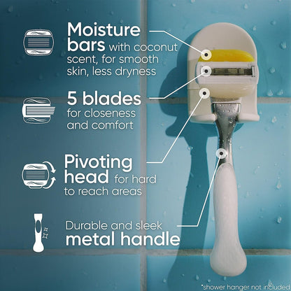 Gillette Venus ComfortGlide with Olay Coconut Women's Razor Handle + 2 Blade Refills Avelisse