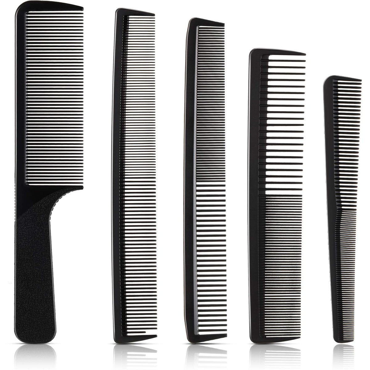 5-Piece Carbon Fiber Hair Cutting Comb Set - Anti-Static, Heat Resistant Barber Styling Combs for Men and Women - görsel 1
