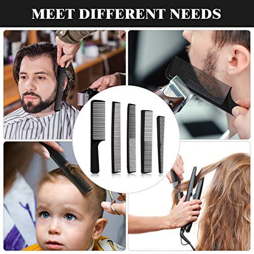 5-Piece Carbon Fiber Hair Cutting Comb Set - Anti-Static, Heat Resistant Barber Styling Combs for Men and Women - görsel 12