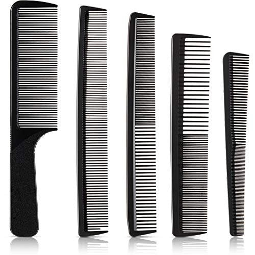 5-Piece Carbon Fiber Hair Cutting Comb Set - Anti-Static, Heat Resistant Barber Styling Combs for Men and Women - görsel 2