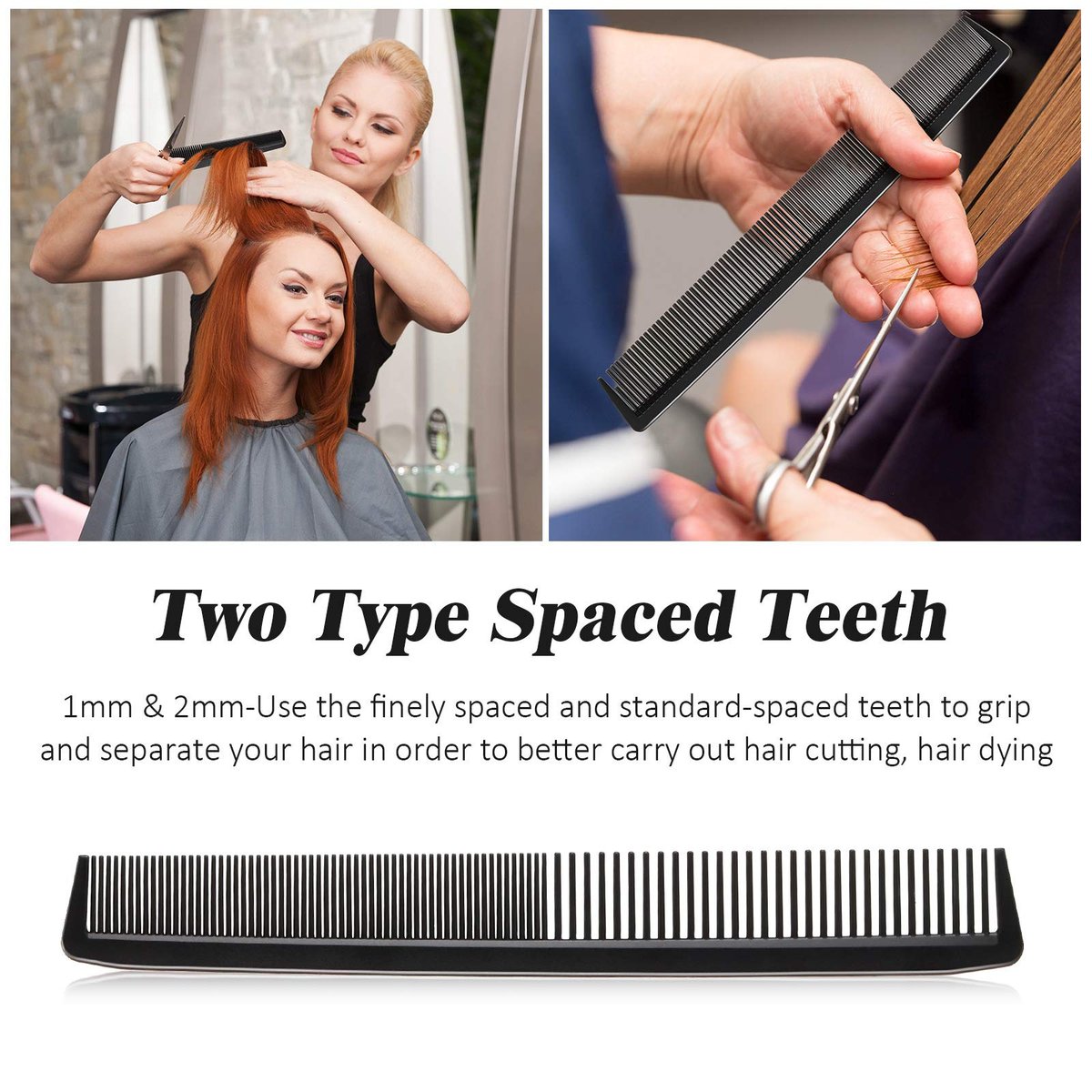 5-Piece Carbon Fiber Hair Cutting Comb Set - Anti-Static, Heat Resistant Barber Styling Combs for Men and Women - görsel 9