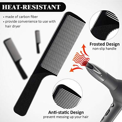 5-Piece Carbon Fiber Hair Cutting Comb Set - Anti-Static, Heat Resistant Barber Styling Combs for Men and Women