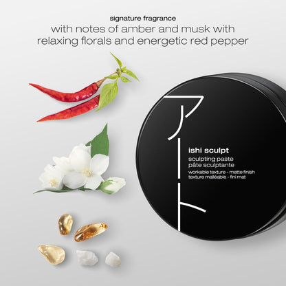 shu uemura art of hair ishi sculpt texturizing & sculpting paste - frizz control and long-lasting hold styling cream pomade, adds texture and subtle shine, for all hair types, 2.54 fl oz Avelisse