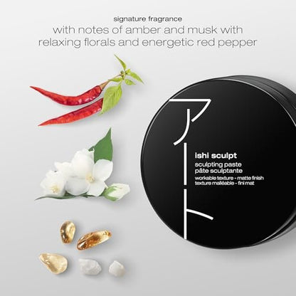 shu uemura art of hair ishi sculpt texturizing & sculpting paste - frizz control and long-lasting hold styling cream pomade, adds texture and subtle shine, for all hair types, 2.54 fl oz Avelisse