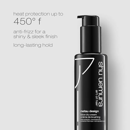 shu uemura art of hair Netsu Design Blow Dry Cream - Styling Primer and Heat Protectant, Adds Volume and Smoothness, Medium Hold and Flexible Control, 5 Fl Oz Avelisse