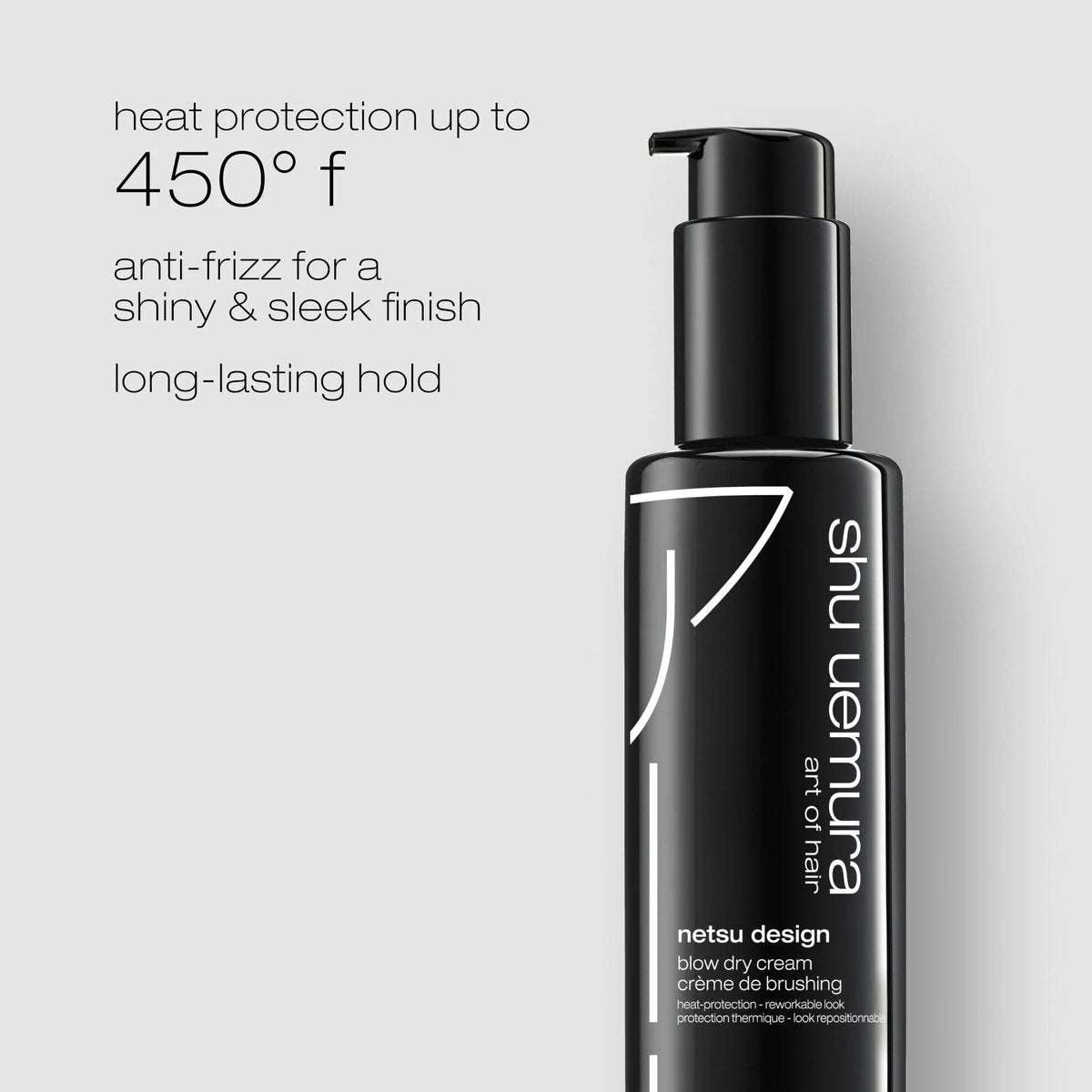 shu uemura art of hair Netsu Design Blow Dry Cream - Styling Primer and Heat Protectant, Adds Volume and Smoothness, Medium Hold and Flexible Control, 5 Fl Oz Avelisse