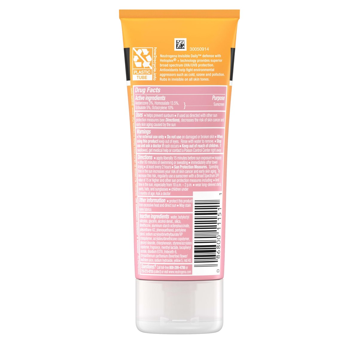 Neutrogena Invisible Daily Defense Sunscreen Lotion SPF 60+, Oxybenzone-Free & Water-Resistant, 3.0 fl. oz Avelisse