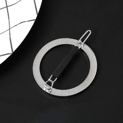 GIYOMI 2-Pack Minimalist Hollow Hoop Hair Clips – Gold & Silver Geometric Metal Bobby Pins for Women and Girls