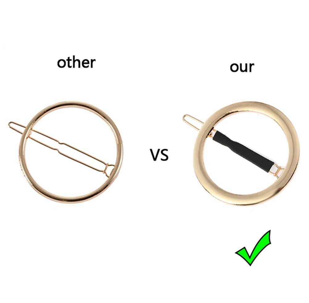 GIYOMI 2-Pack Minimalist Hollow Hoop Hair Clips – Gold & Silver Geometric Metal Bobby Pins for Women and Girls - görsel 3