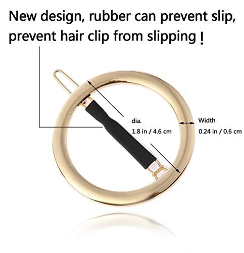 GIYOMI 2-Pack Minimalist Hollow Hoop Hair Clips – Gold & Silver Geometric Metal Bobby Pins for Women and Girls - görsel 6