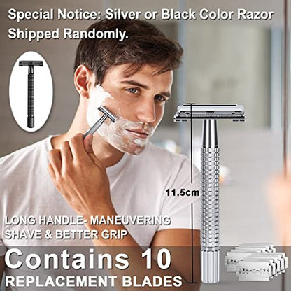 LEPONIX Ultimate Shaving Kit for Men – 17-Piece Safety Razor Set with Sandalwood Shaving Cream, Aftershave, Pre Shave Oil, Brush, Bowl & Apron – Perfect Gifts for Him, Husband, Dad Avelisse
