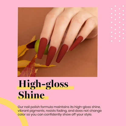 Beetles Burgundy Red Gel Polish – Blanchett Maroon 15ml Dark Plum Red Color UV Soak Off Nail Polish for DIY Manicure at Home
