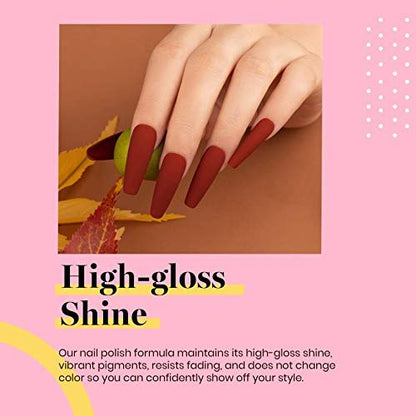 Beetles Burgundy Red Gel Polish – Blanchett Maroon 15ml Dark Plum Red Color UV Soak Off Nail Polish for DIY Manicure at Home