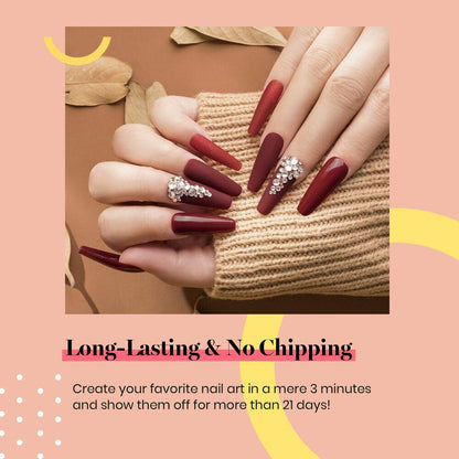 Beetles Burgundy Red Gel Polish – Blanchett Maroon 15ml Dark Plum Red Color UV Soak Off Nail Polish for DIY Manicure at Home