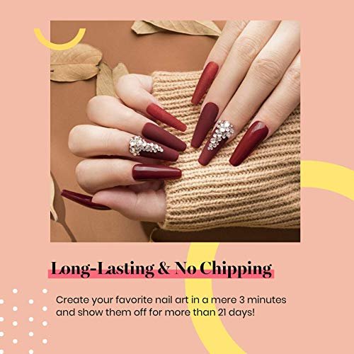 Beetles Burgundy Red Gel Polish – Blanchett Maroon 15ml Dark Plum Red Color UV Soak Off Nail Polish for DIY Manicure at Home - görsel 10