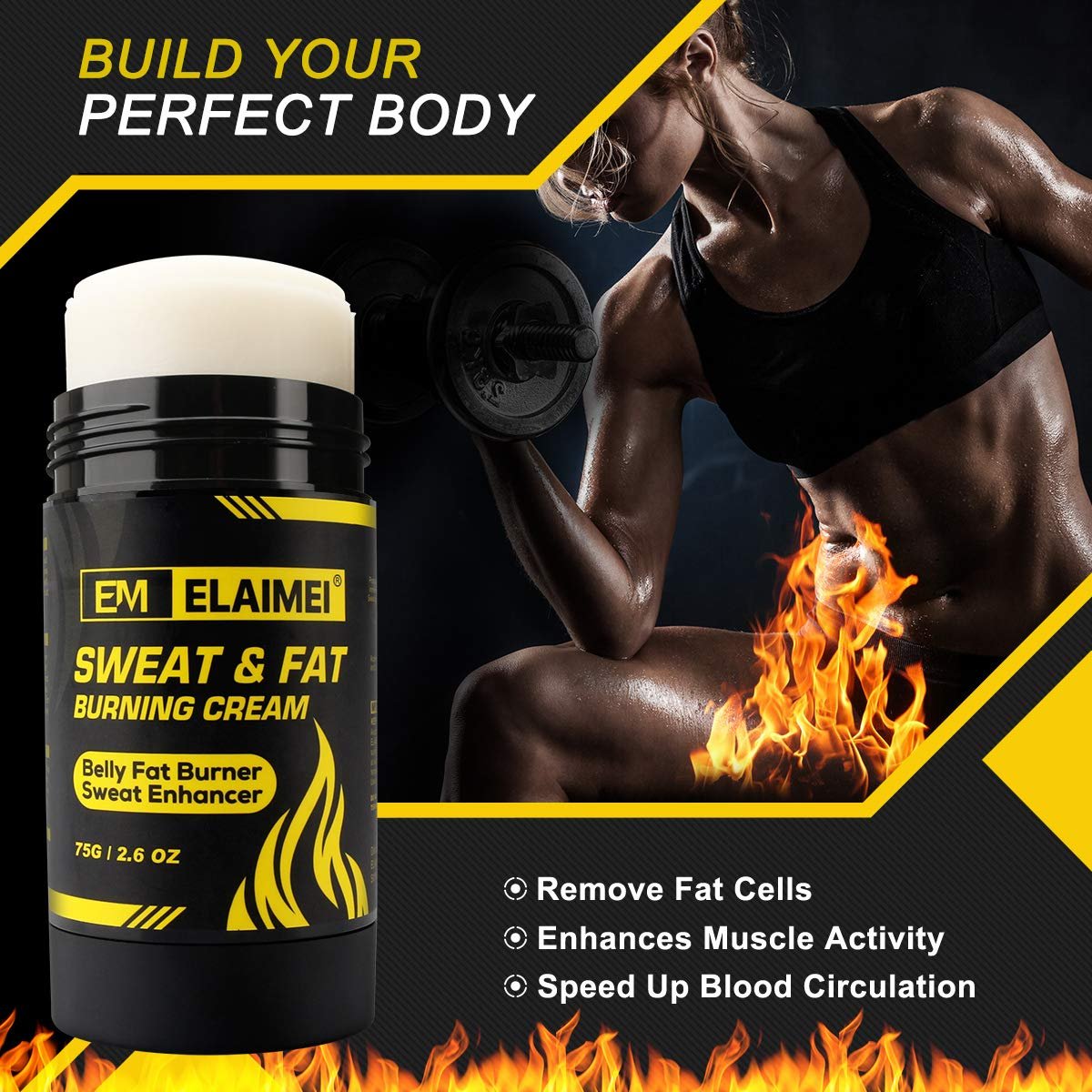ELAIMEI Fat Burning Sweat Cream – Hot Gel Weight Loss Enhancer for Belly, Slimming & Anti-Cellulite for Women and Men - görsel 5