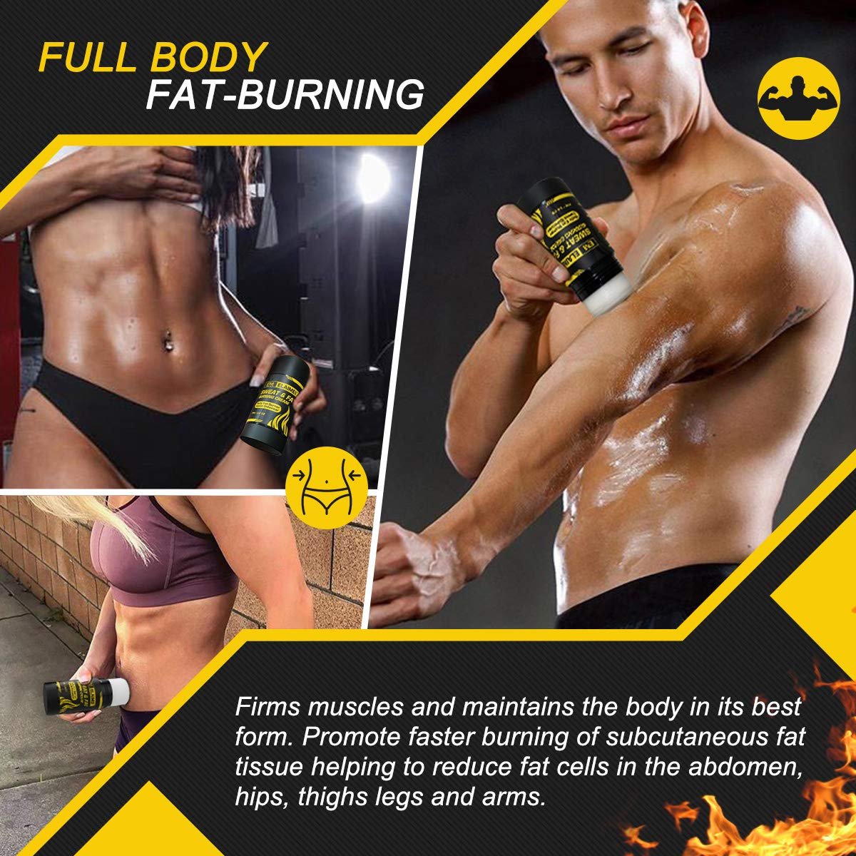 ELAIMEI Fat Burning Sweat Cream – Hot Gel Weight Loss Enhancer for Belly, Slimming & Anti-Cellulite for Women and Men - görsel 7