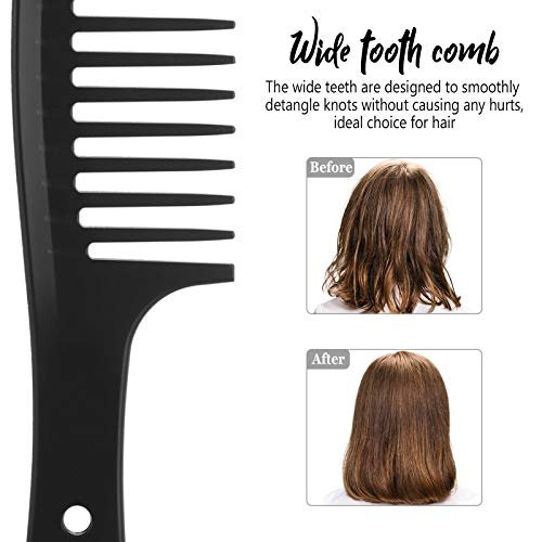 Patelai 3-Piece Wide Tooth Detangling Hair Comb Set - Carbon Fiber Anti-Static Heat Resistant Styling Combs for Women, Curly, Straight, Long Hair (Black) - görsel 10
