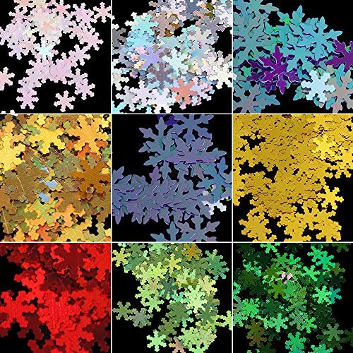 12 Grids Snowflake Glitter Nail Sequins - 3D Holographic Christmas Nail Flakes & Confetti Decals for Manicure & DIY Nail Art - görsel 9