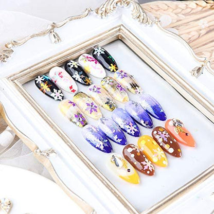 12 Grids Snowflake Glitter Nail Sequins - 3D Holographic Christmas Nail Flakes & Confetti Decals for Manicure & DIY Nail Art