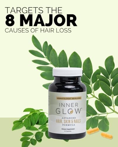 Inner Glow Advanced Hair, Skin & Nails Vitamins – Doctor-Developed with Biotin, Collagen Peptides, Vitamin D & B12 – Clinically Tested 12-Week Results, Non-GMO, Made in USA (90 Count) Avelisse