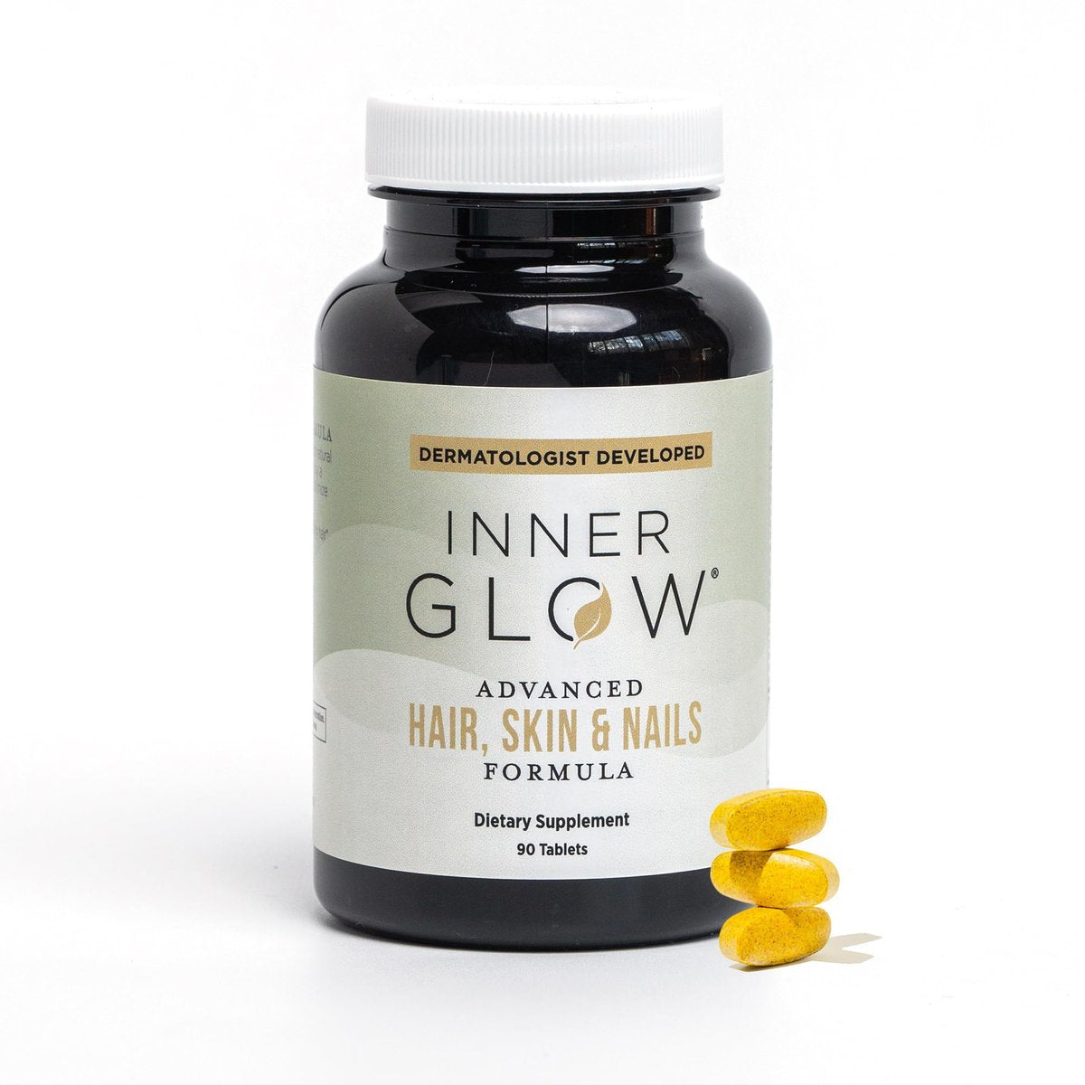 Inner Glow Advanced Hair, Skin & Nails Vitamins – Doctor-Developed with Biotin, Collagen Peptides, Vitamin D & B12 – Clinically Tested 12-Week Results, Non-GMO, Made in USA (90 Count) Avelisse